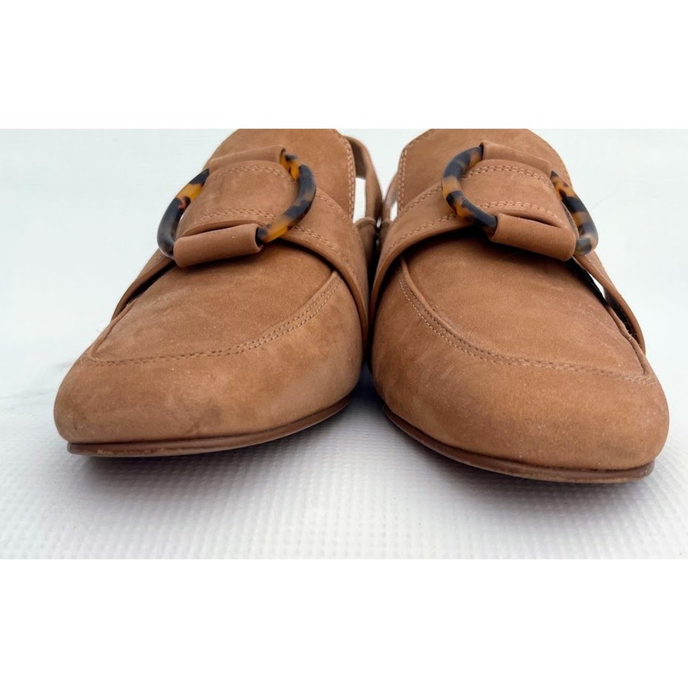 Corso Como CC-Endya Luggage Soft Nubuck Slingback Mules Tortoise Buckle 7.5M - Picture 6 of 12